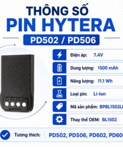 Pin bộ đàm Hytera PD502