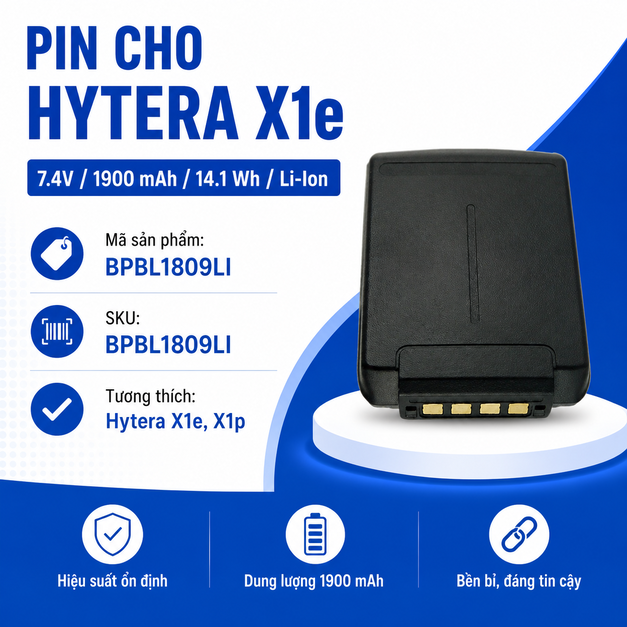 Pin bộ đàm Hytera X1e