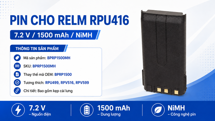Pin bộ đàm Relm RPU416