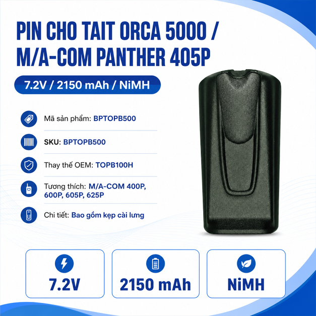 Pin bộ đàm Tait ORCA 5000