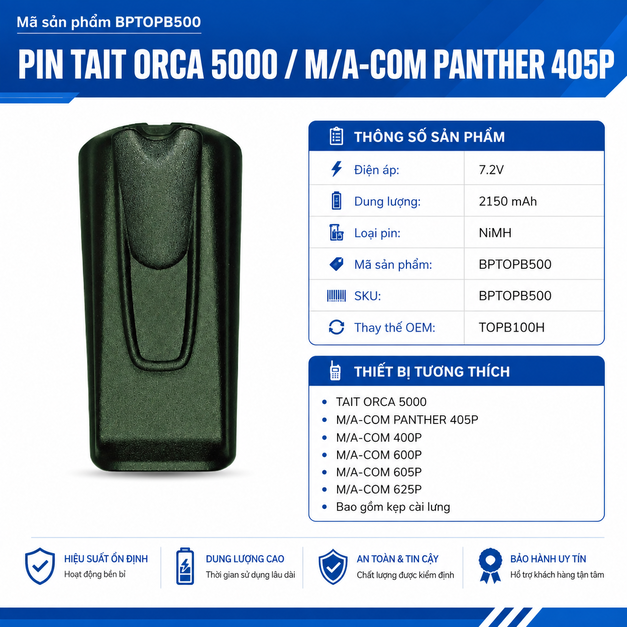 Pin bộ đàm Tait ORCA 5000