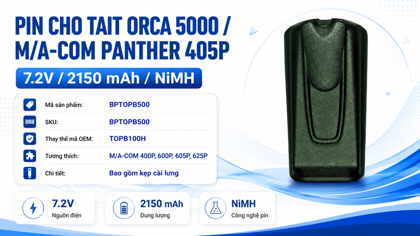 Pin bộ đàm Tait ORCA 5000