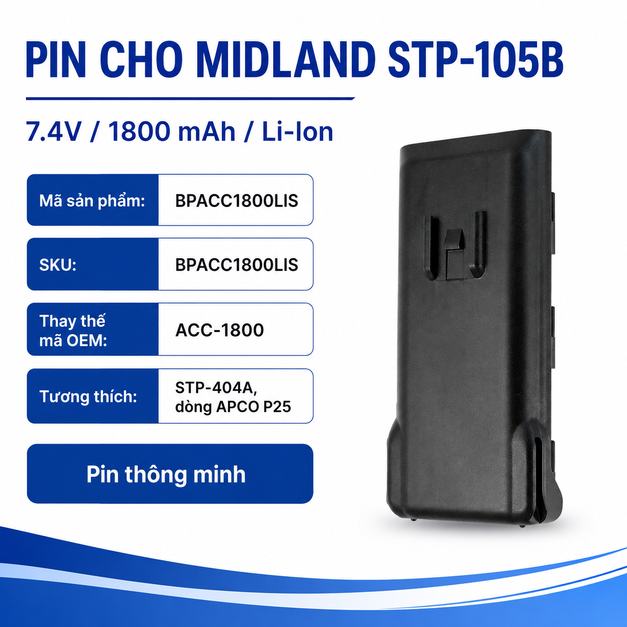 Pin bộ đàm Midland STP-105B