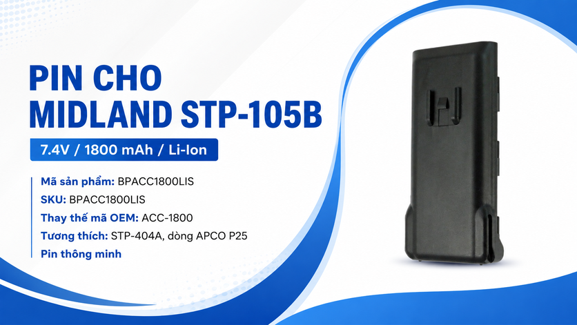 Pin bộ đàm Midland STP-105B