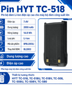 Pin bộ đàm HYT TC-518 BPBL2003LI – Li-Ion 7.4V 2000mAh