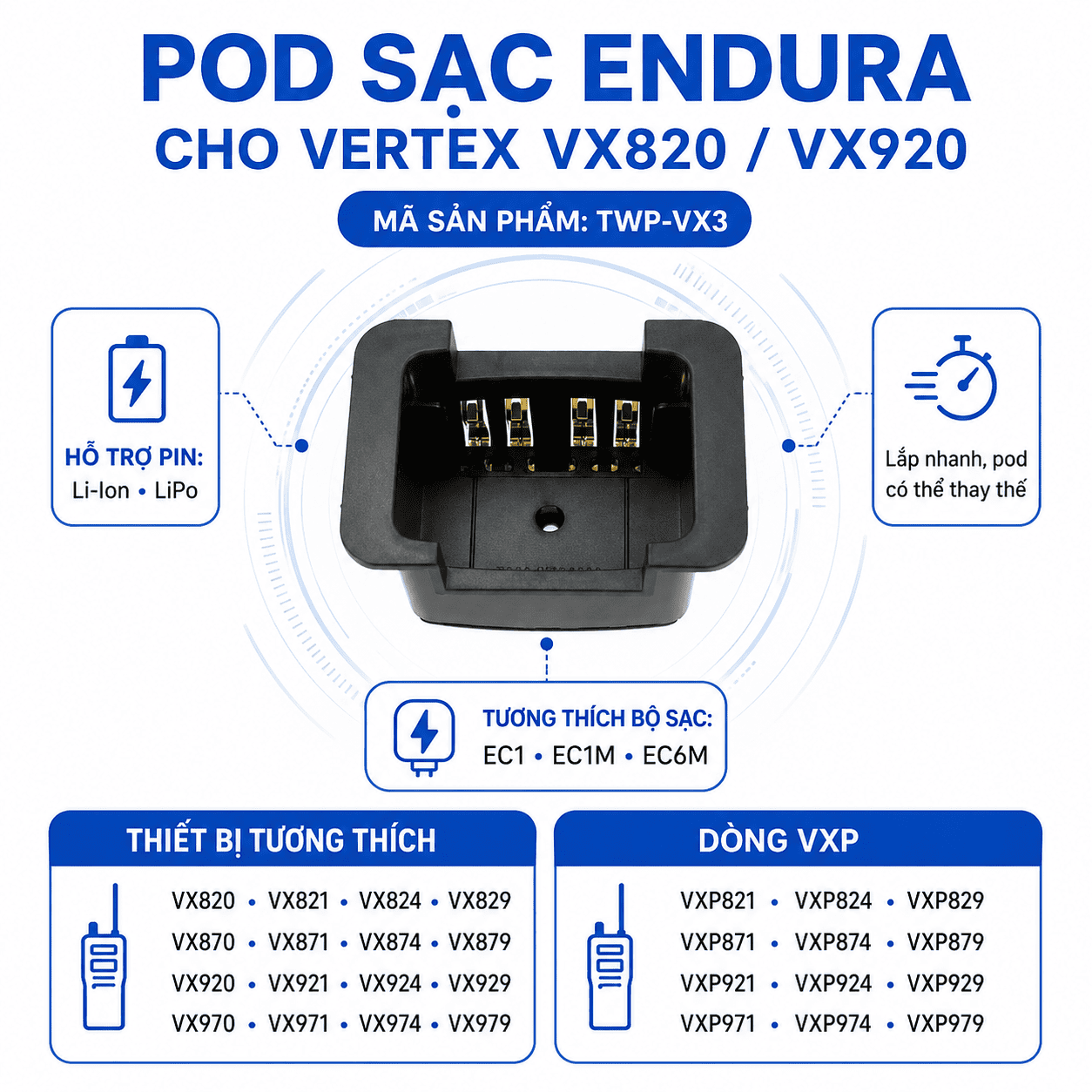 Pod sạc TWP-VX3