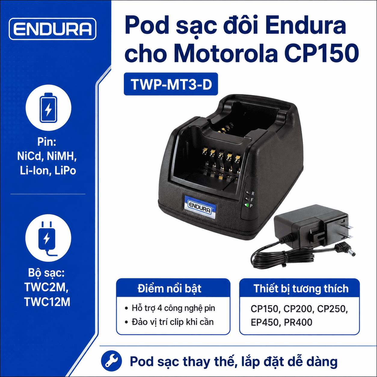 Pod sạc TWP-MT3-D