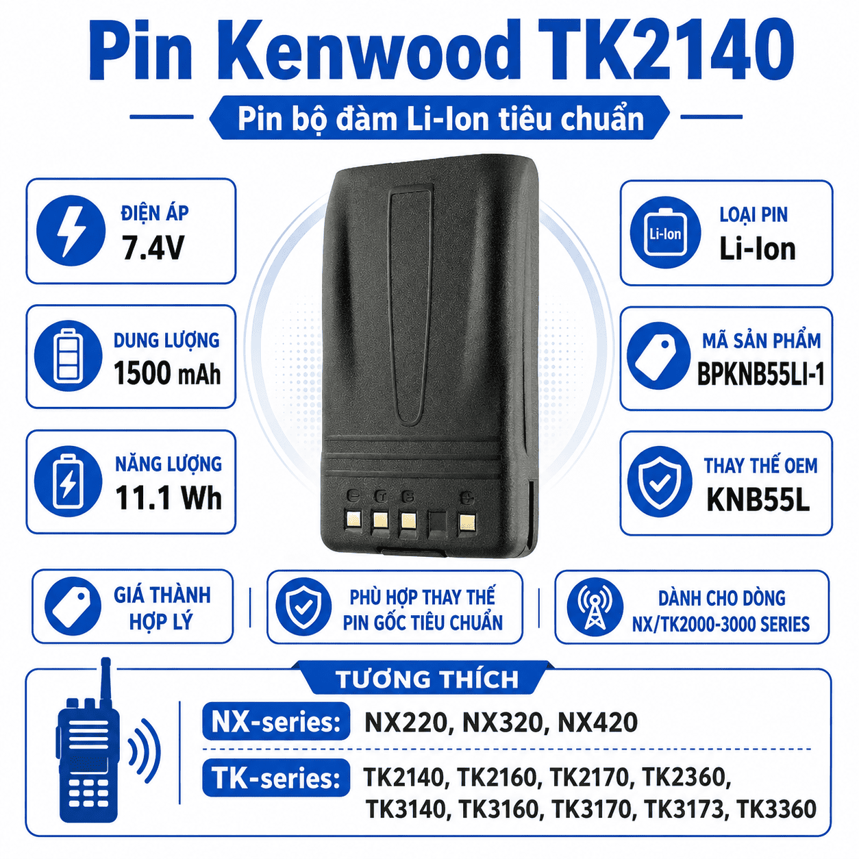 Pin BPKNB55LI-1