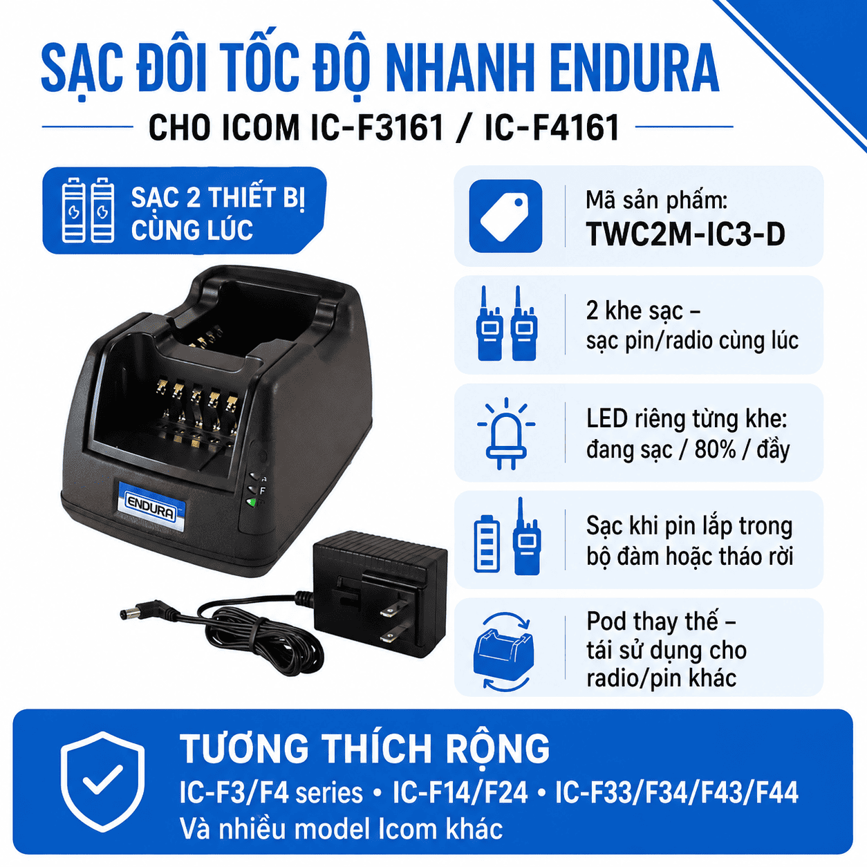 Bộ sạc TWC2M-IC3-D