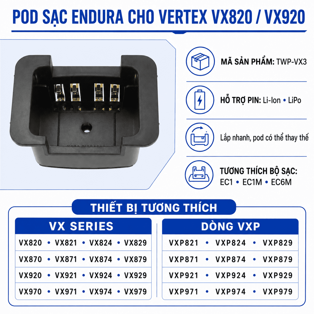 Pod sạc TWP-VX3