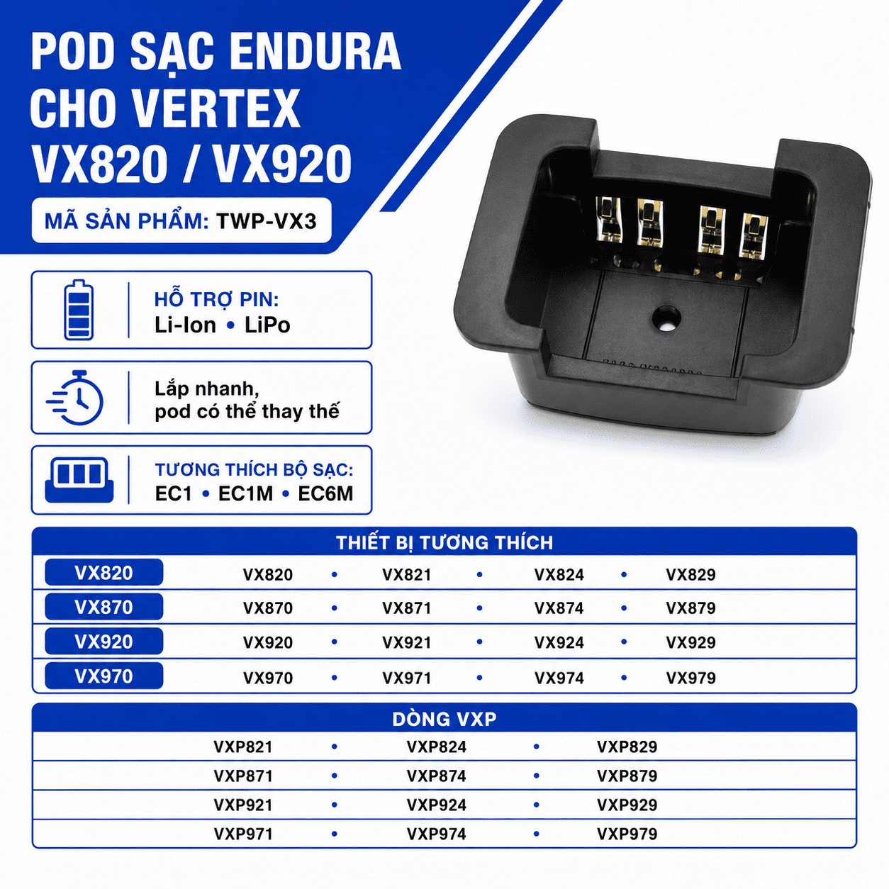 Pod sạc TWP-VX3