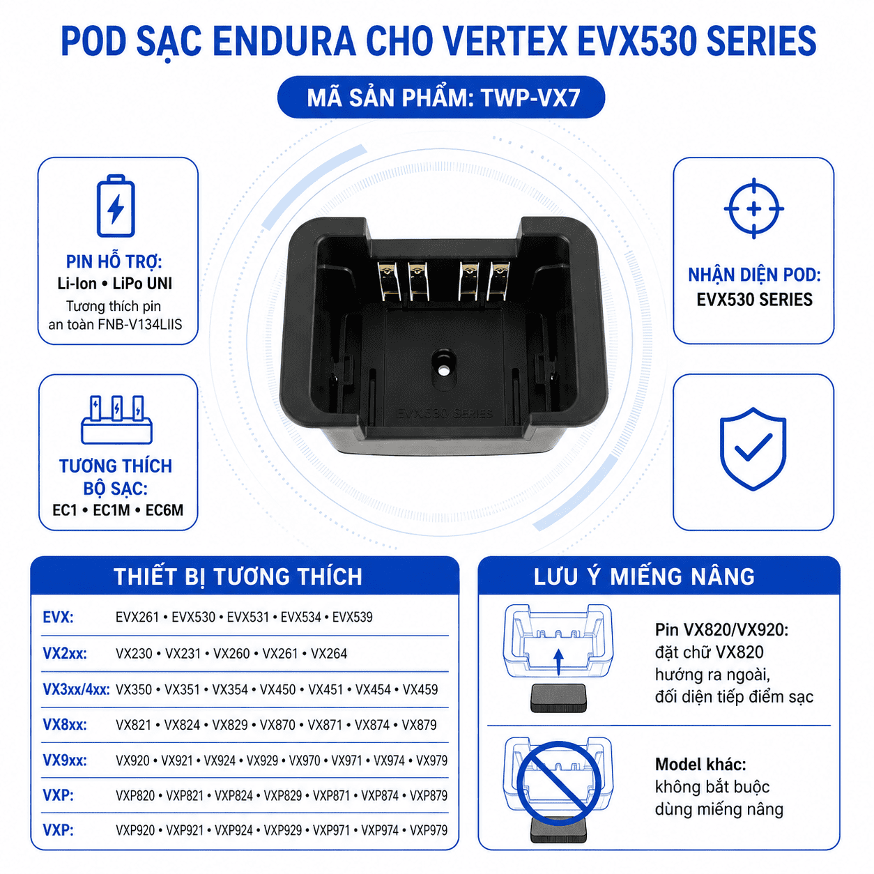 Pod sạc TWP-VX7
