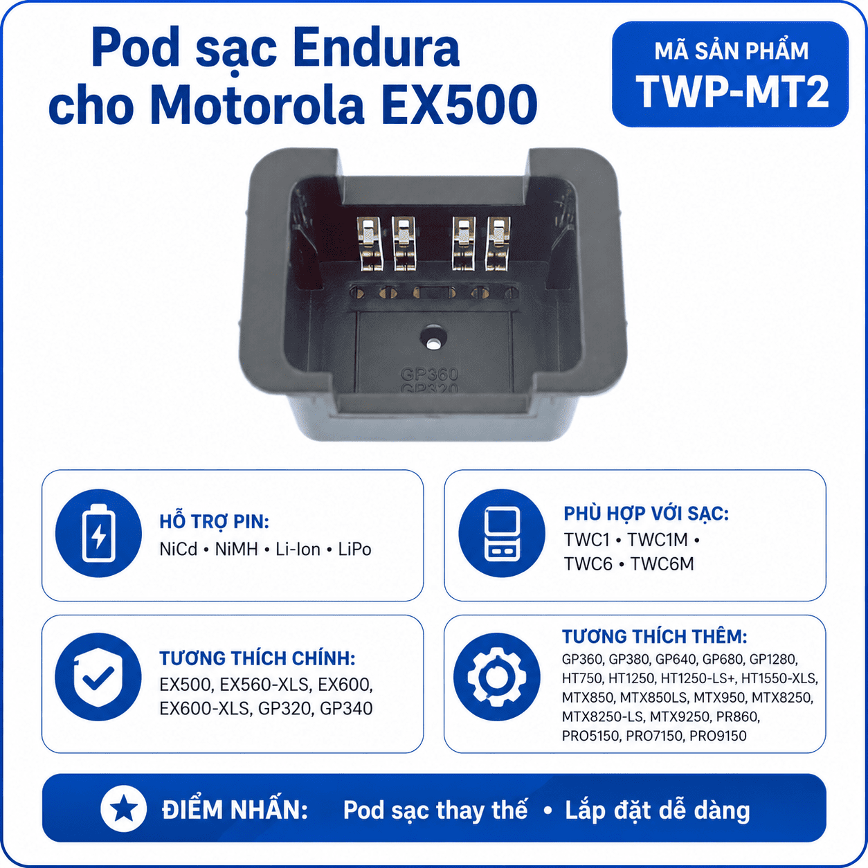 Pod sạc TWP-MT2