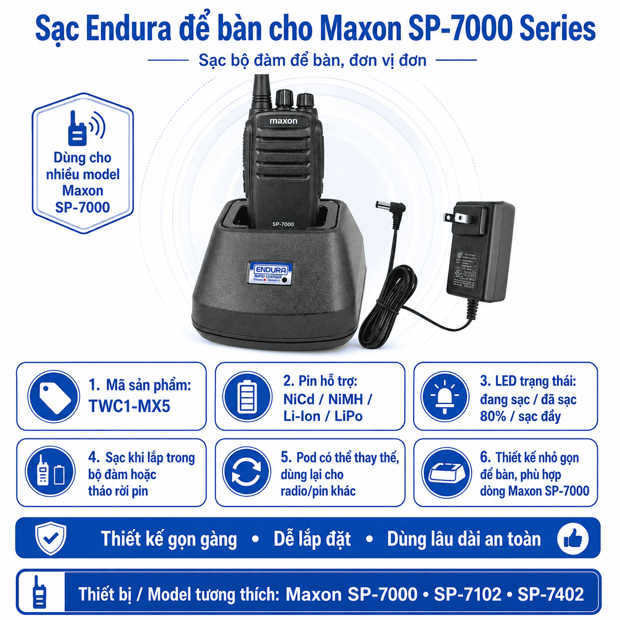 Bộ sạc Maxon SP-7000 TWC1-MX5