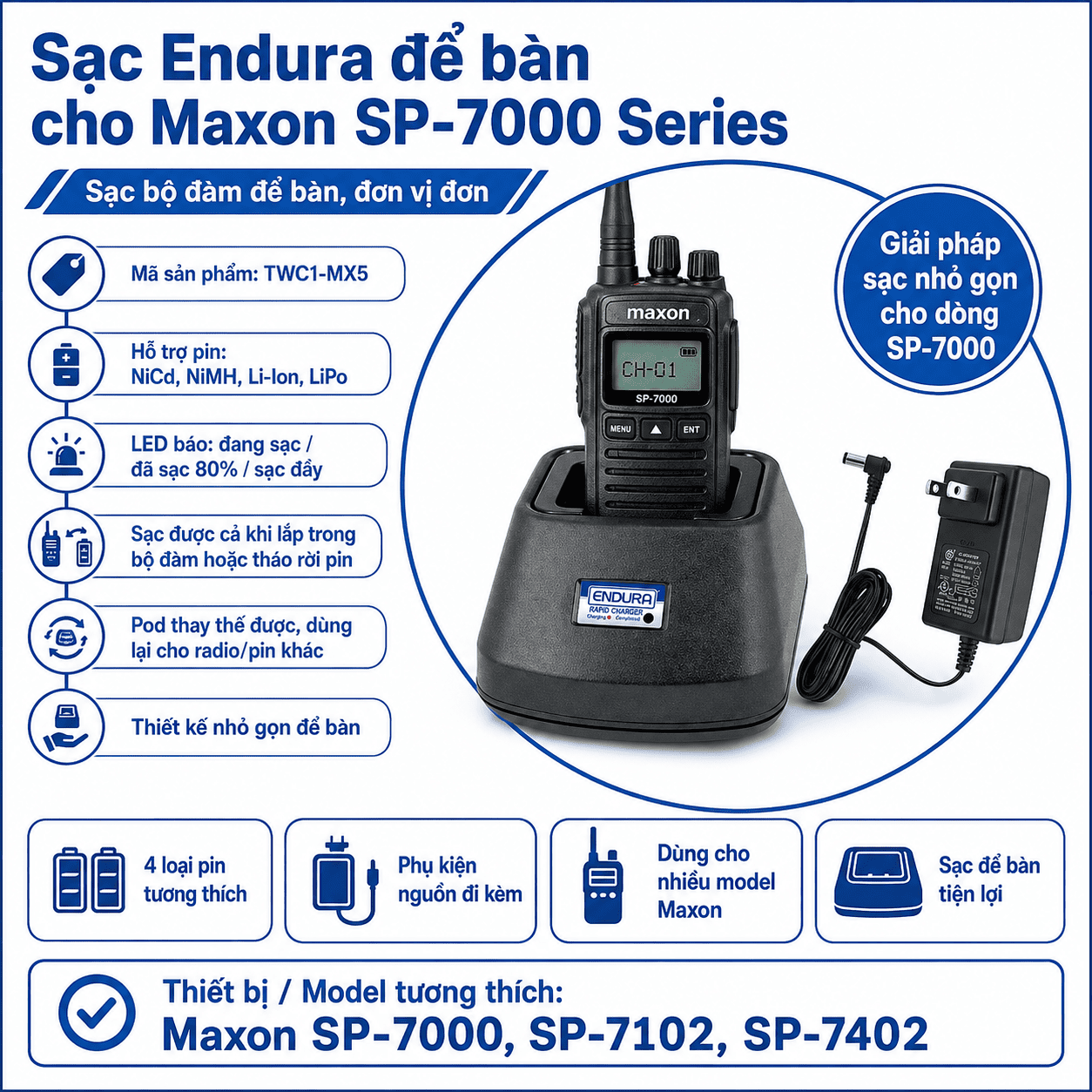 Bộ sạc Maxon SP-7000 TWC1-MX5
