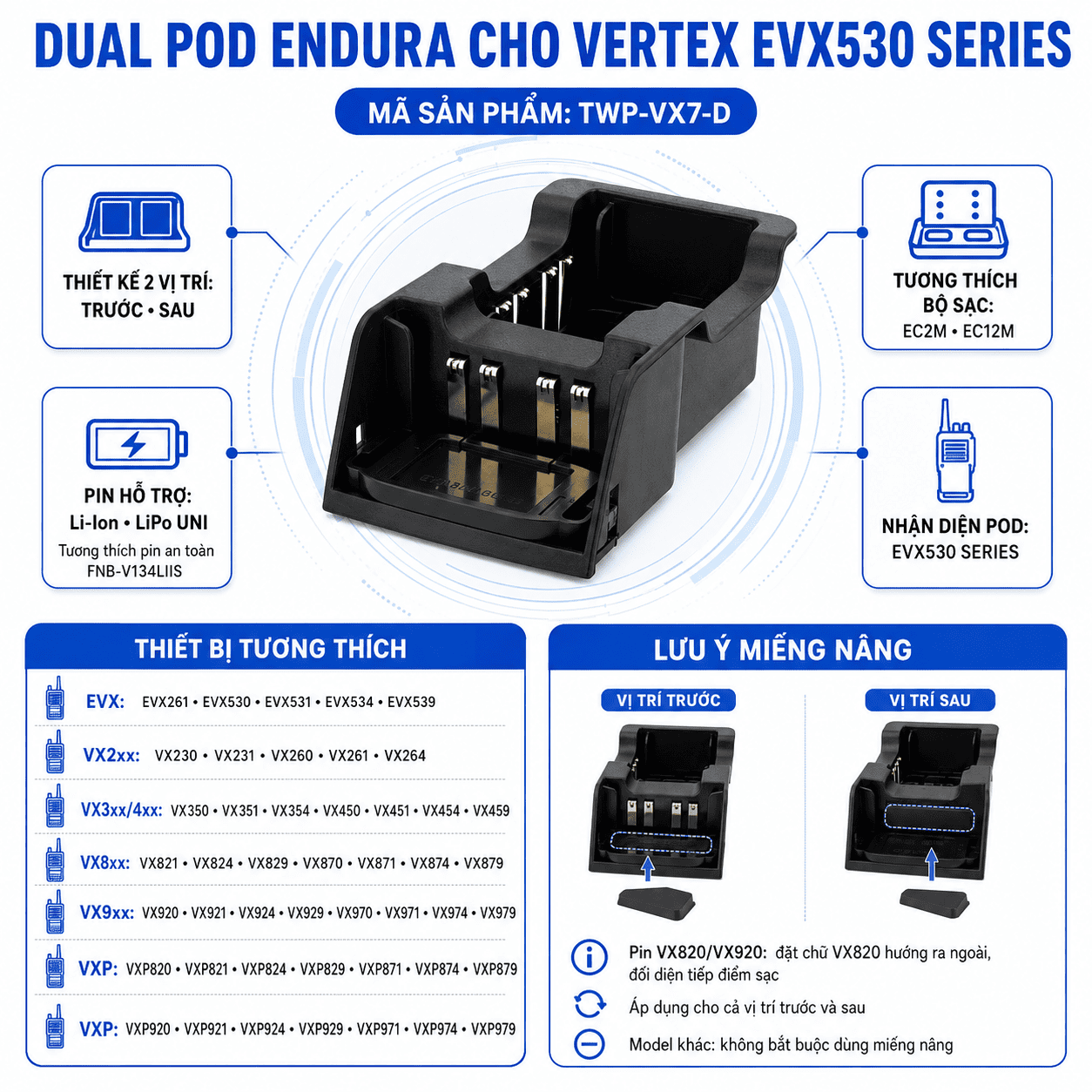 Pod sạc TWP-VX7-D
