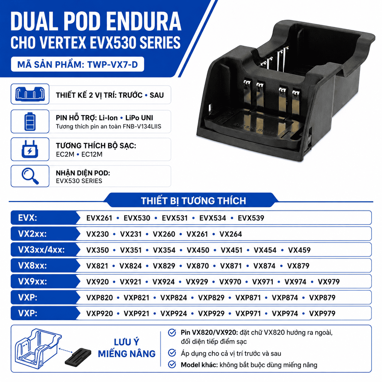 Pod sạc TWP-VX7-D