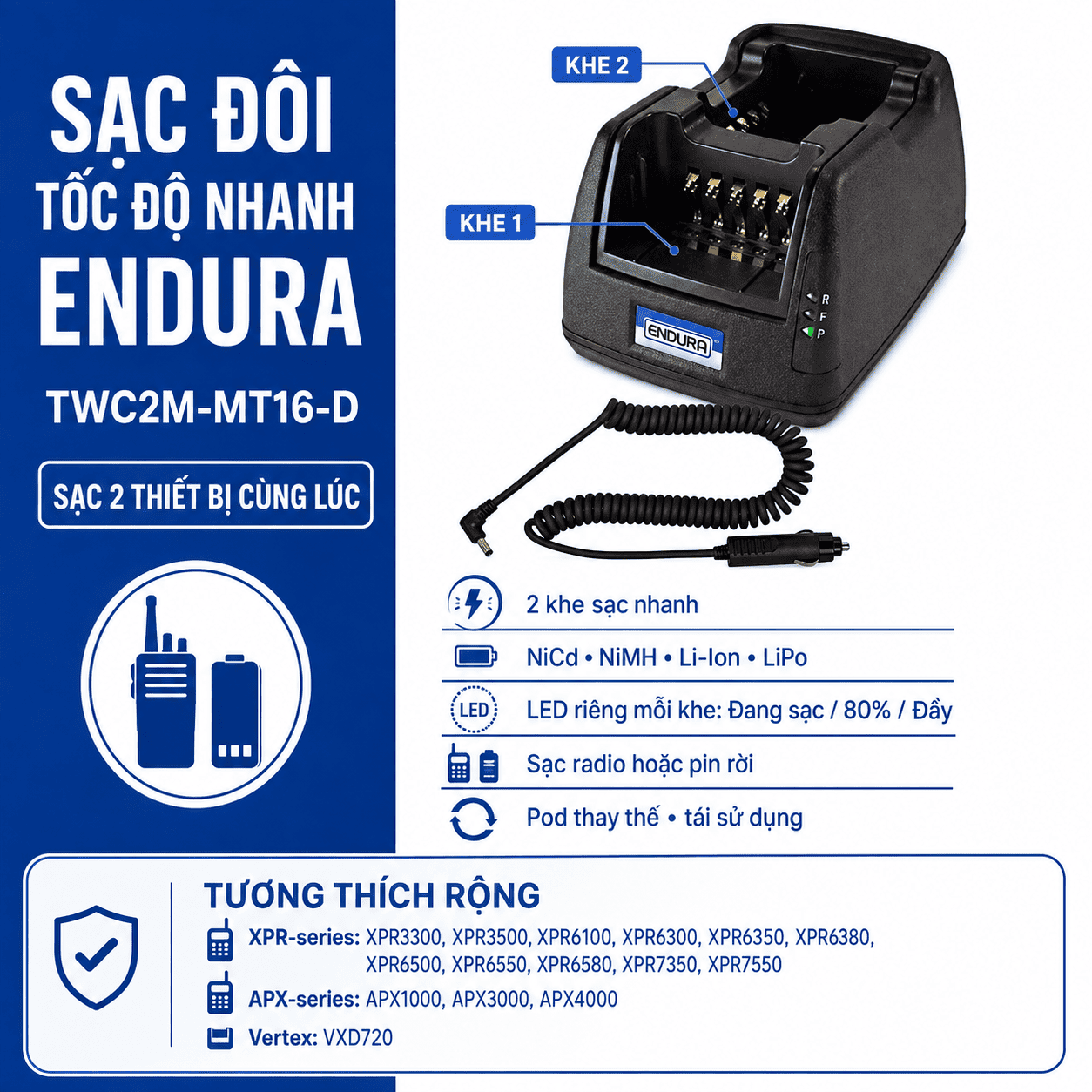 Bộ sạc Motorola XPR3300 TWC2M-MT16-D