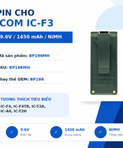 Pin bộ đàm Icom IC-F3 BP196MH