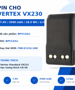 Pin bộ đàm Vertex VX230 BPV132LI