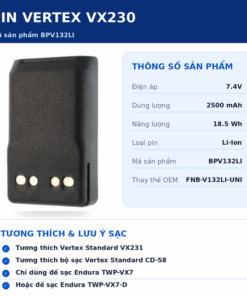 Pin bộ đàm Vertex VX230 BPV132LI
