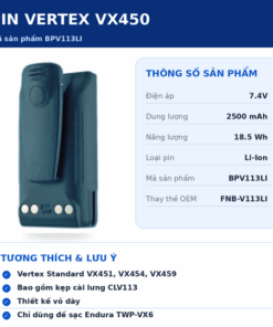 Pin bộ đàm Vertex VX450