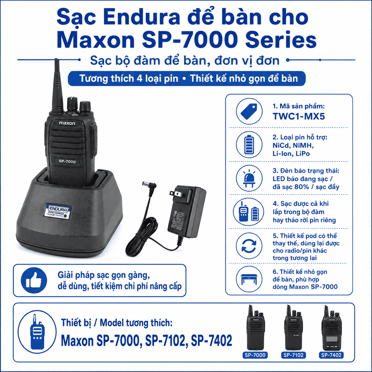Bộ sạc Maxon SP-7000 TWC1-MX5