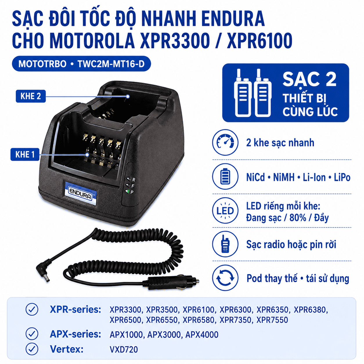 Bộ sạc Motorola XPR3300 TWC2M-MT16-D